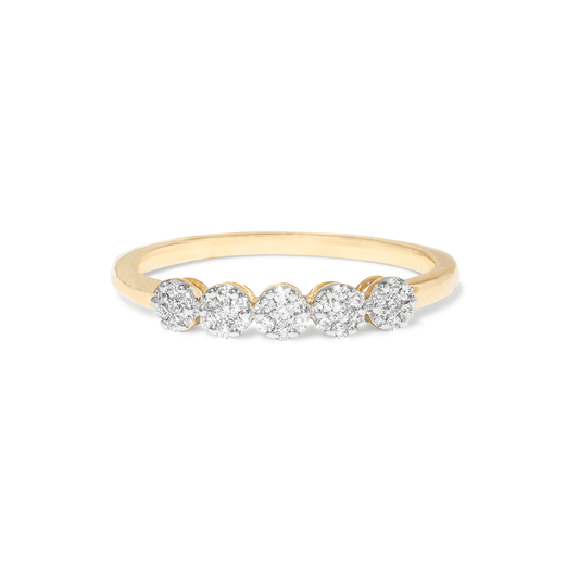 Sparkling Diamond Burst Fashion Ring