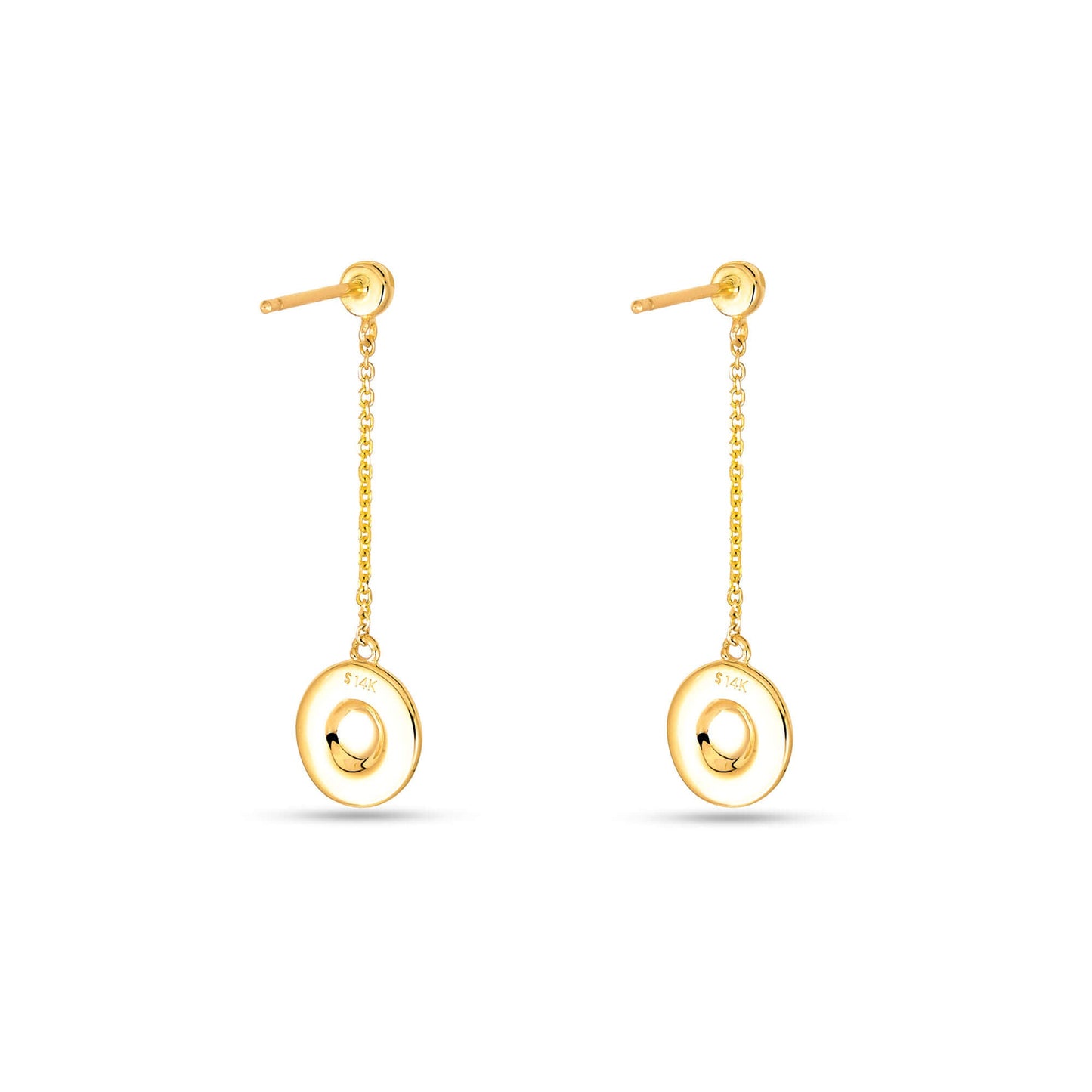 Elegant Diamond Button Drop Earrings