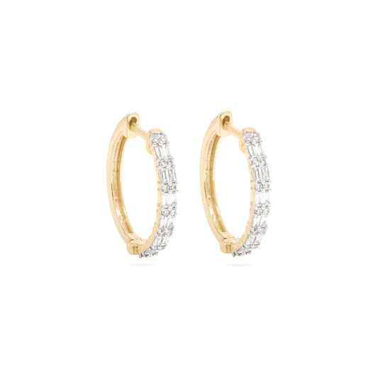 Diamond Huggie Earrings in Elegant Style 1