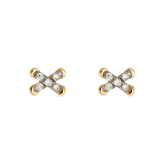 Diamond Cross Stitch Stud Earrings