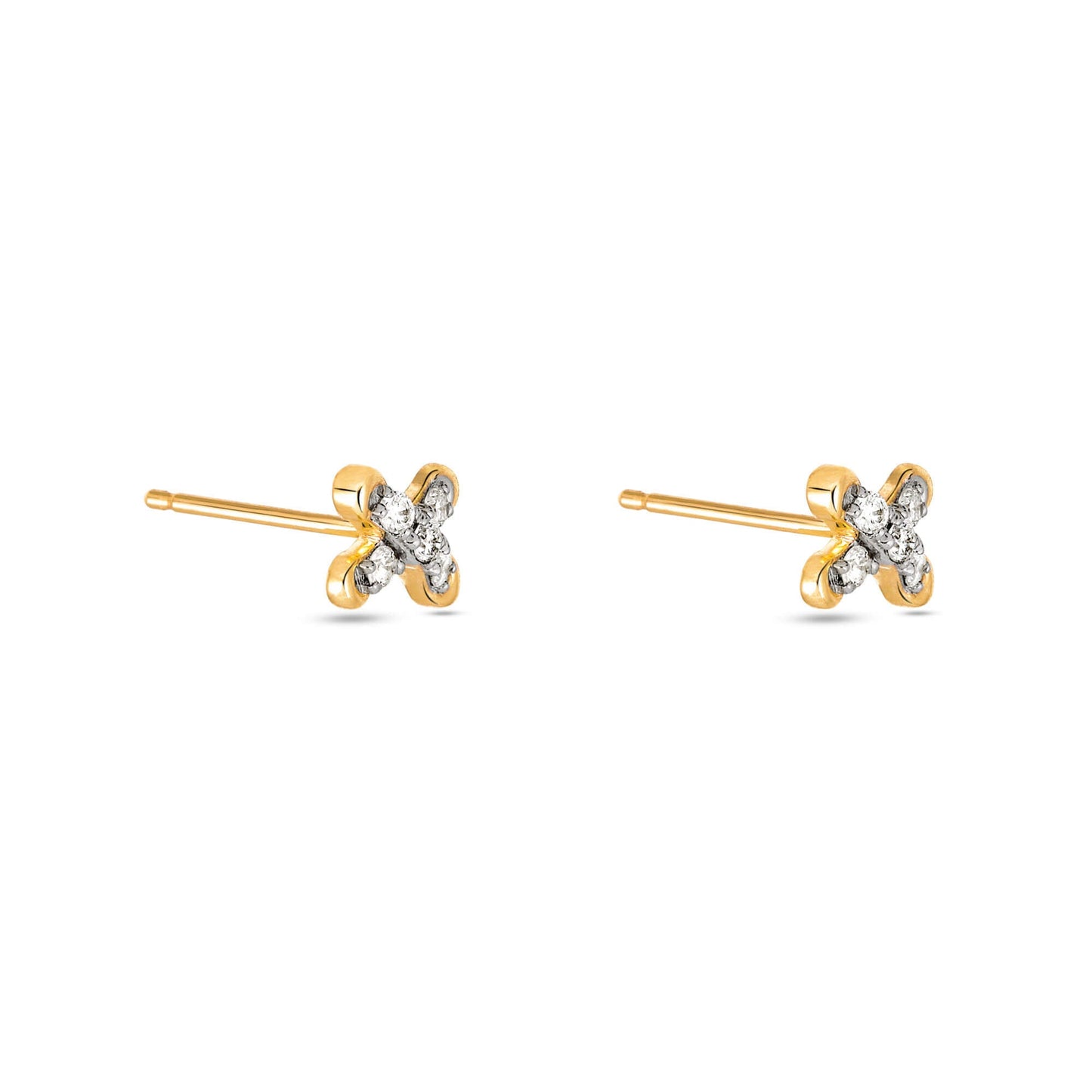 Diamond Cross Stitch Stud Earrings