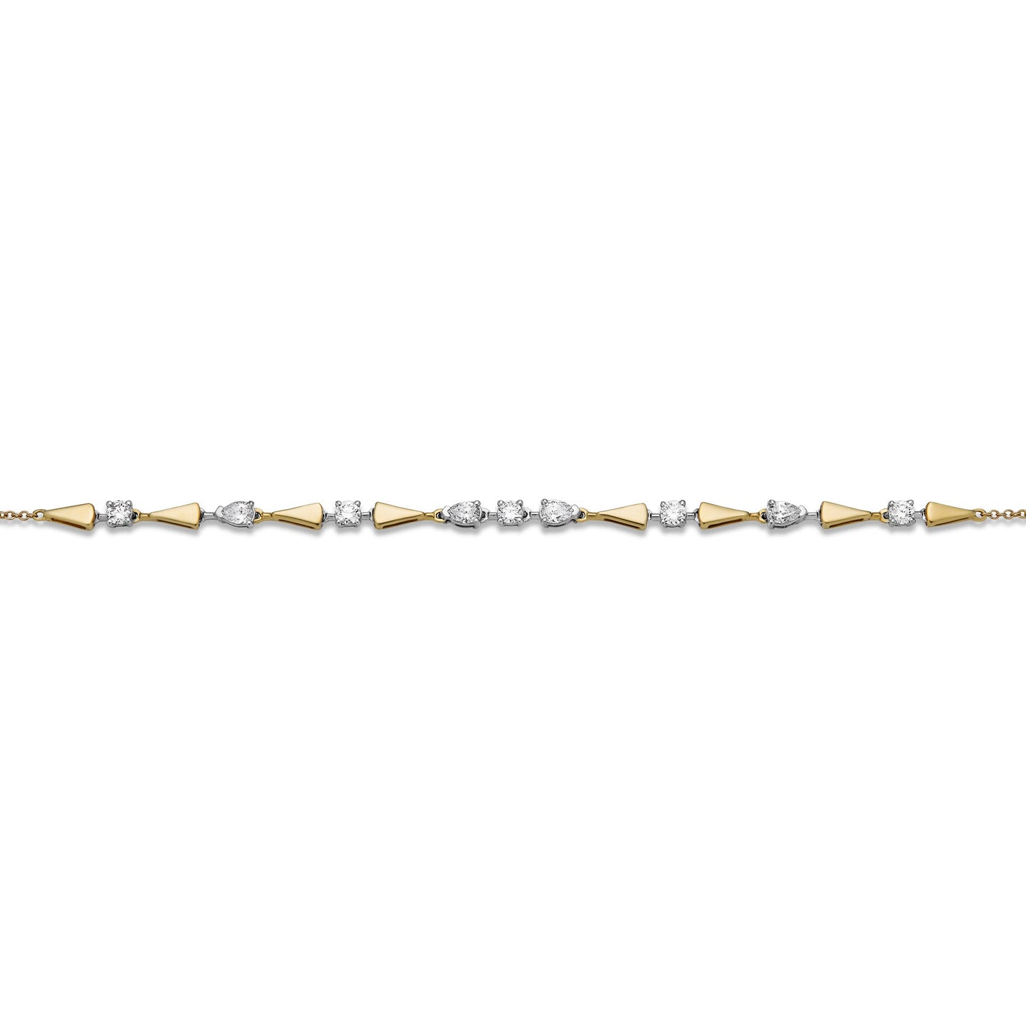 Elegant Gold Bracelet with Diamond Links