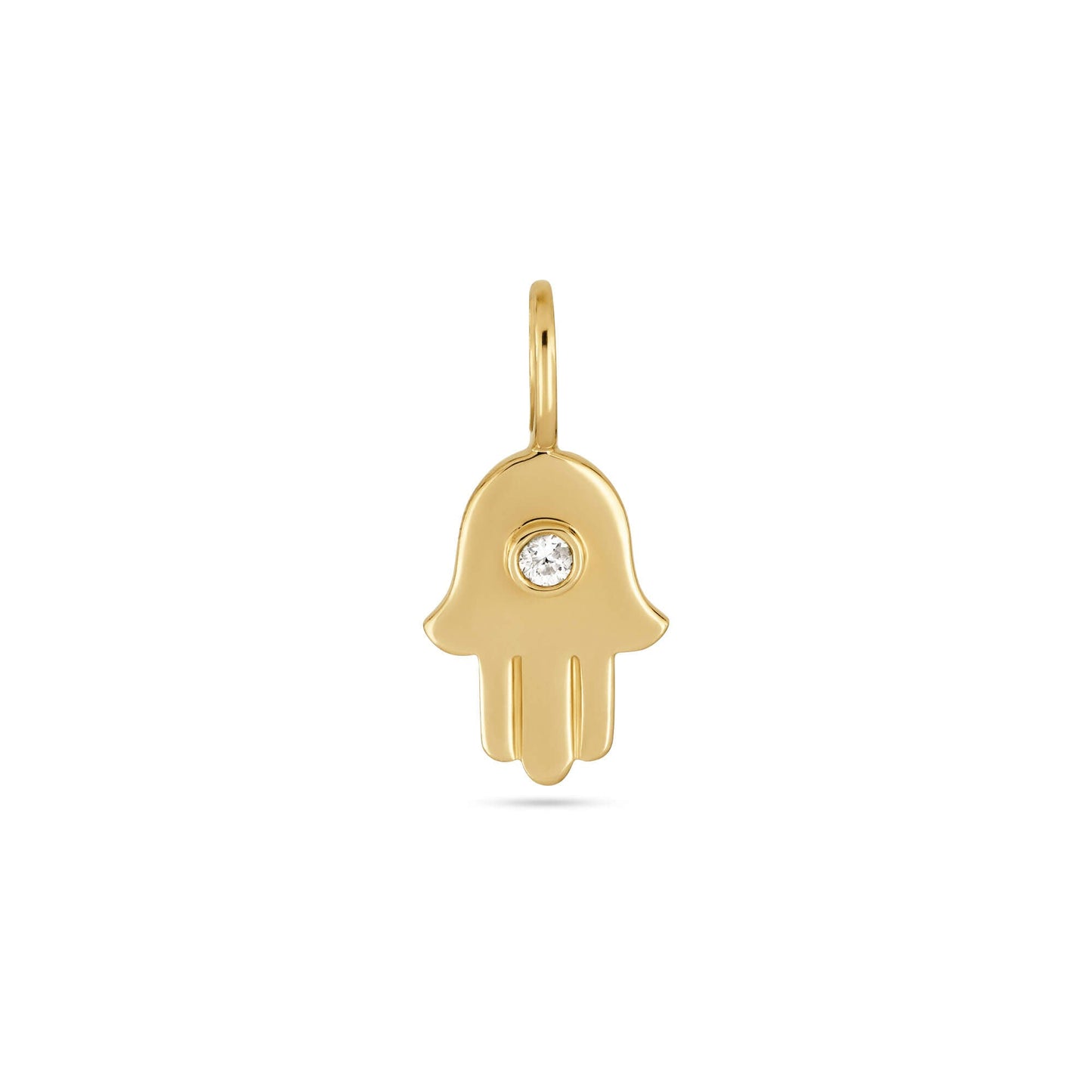 Diamond Hamsa Charm Pendant Necklace