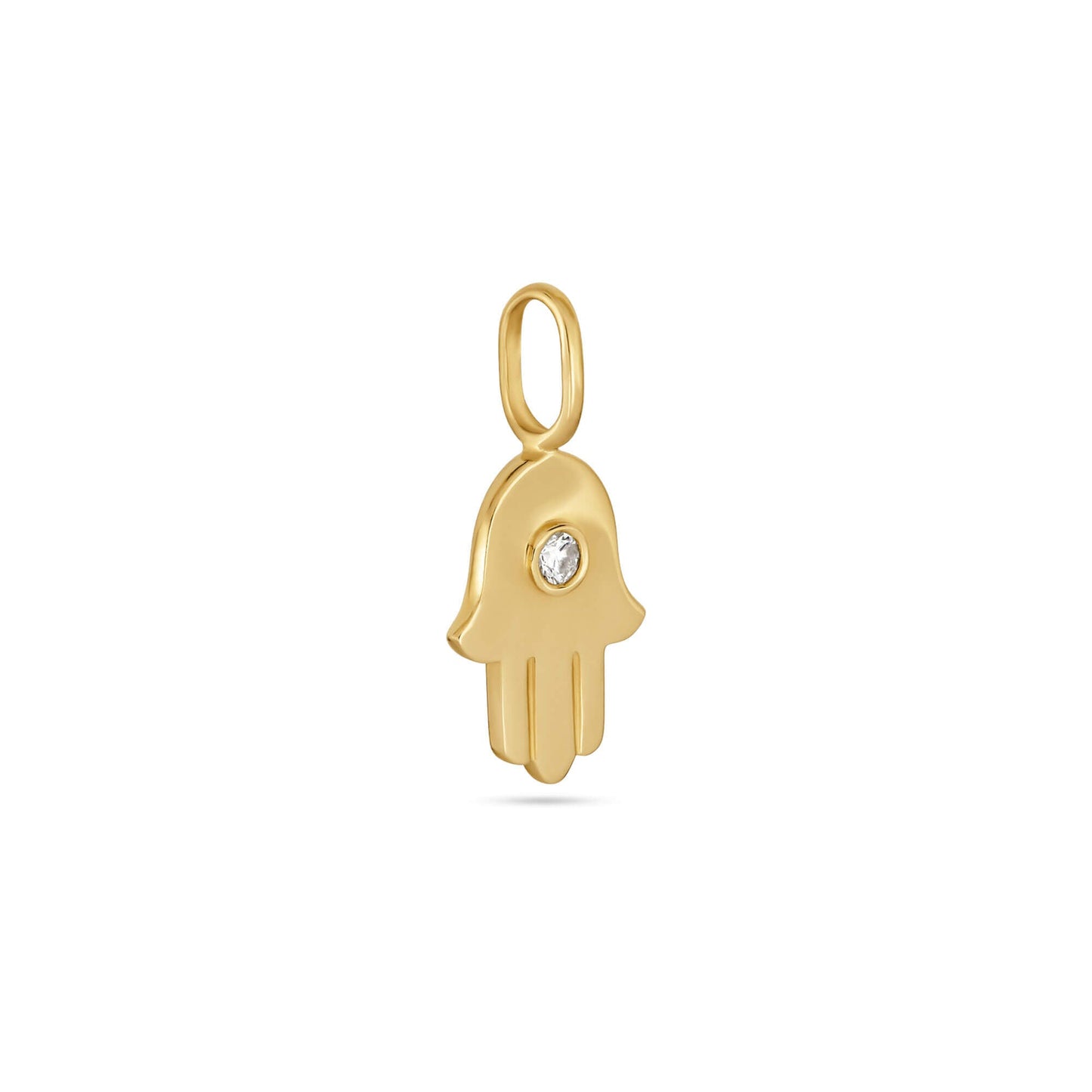 Diamond Hamsa Charm Pendant Necklace