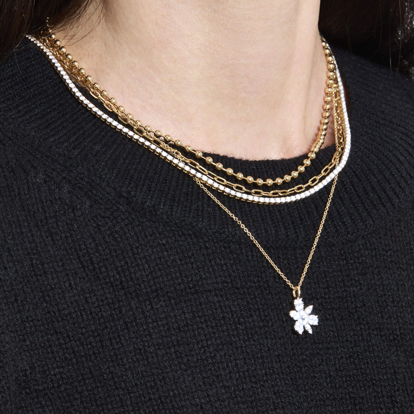 Magnolia Necklace with Diamond Accent