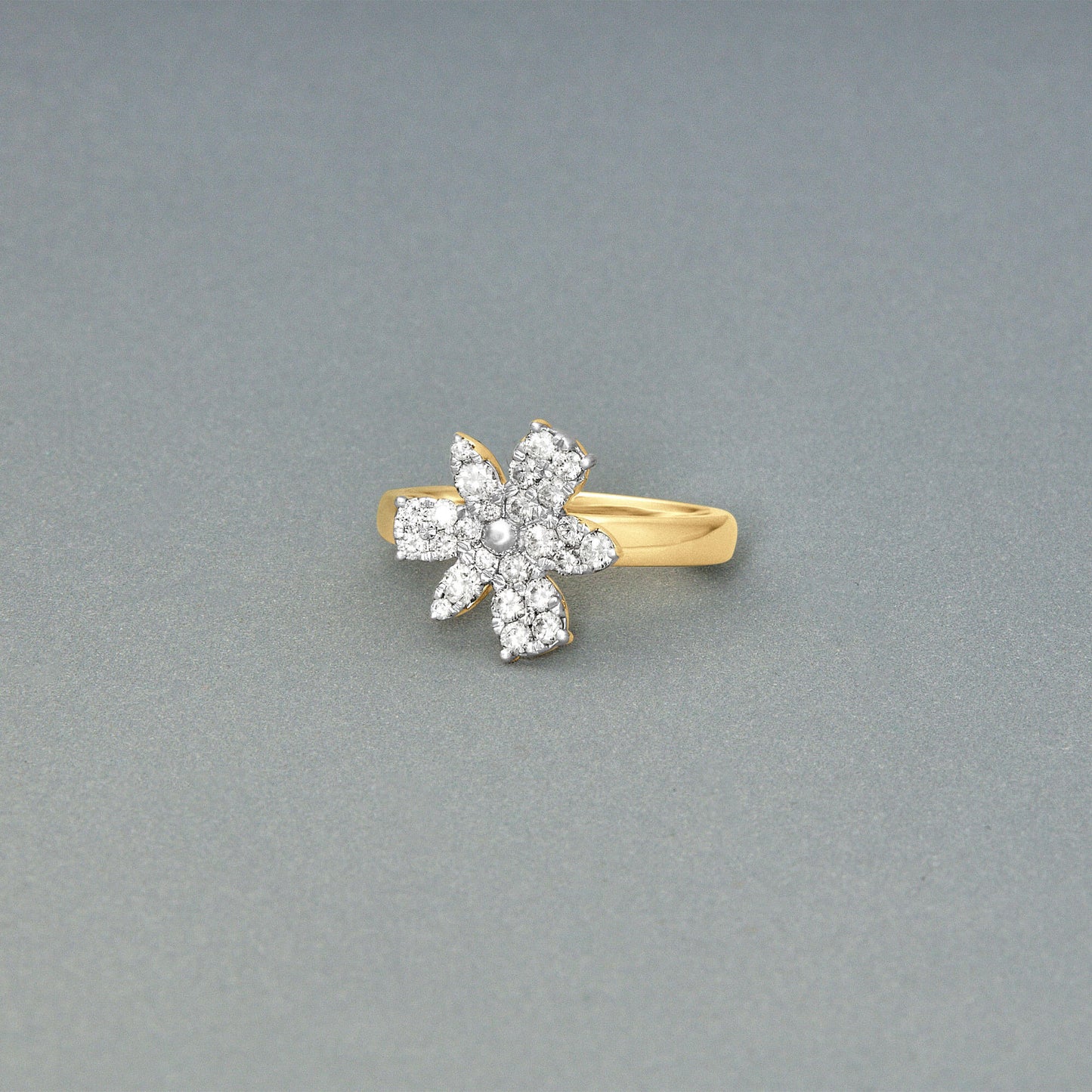 Elegant Diamond Magnolia Ring Design