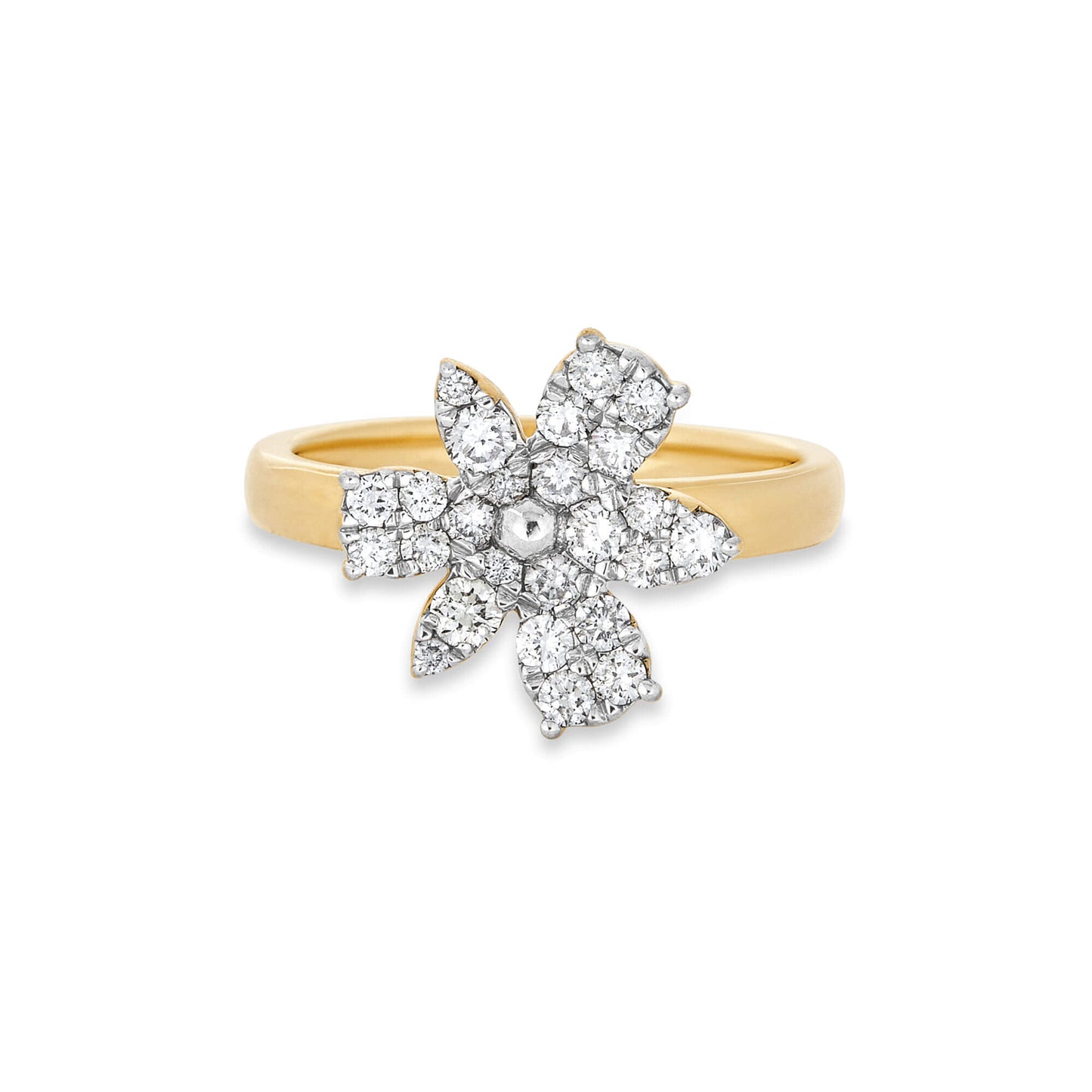 Elegant Diamond Magnolia Ring Design