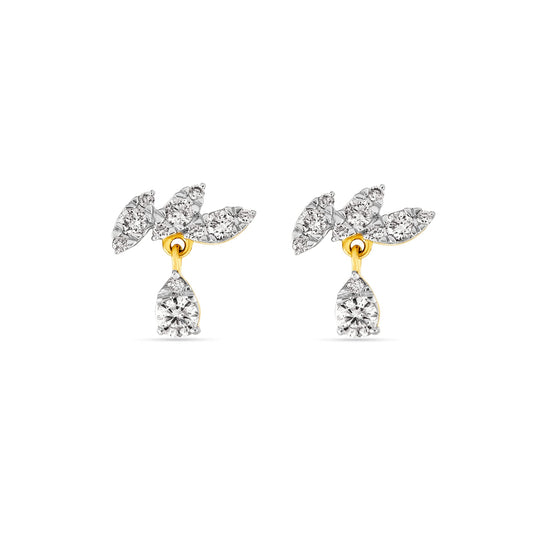 Diamond Drop Stud Earrings