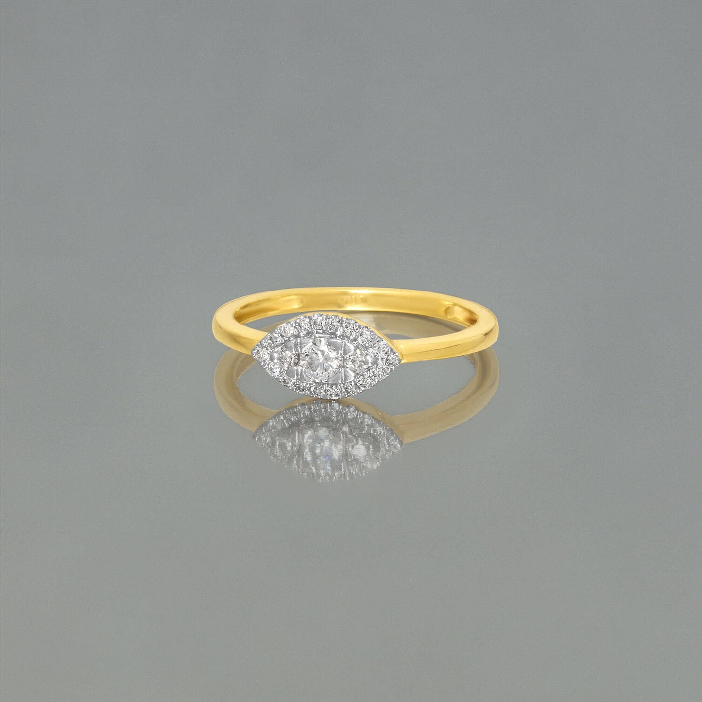 Halo Ring with Diamond Accents