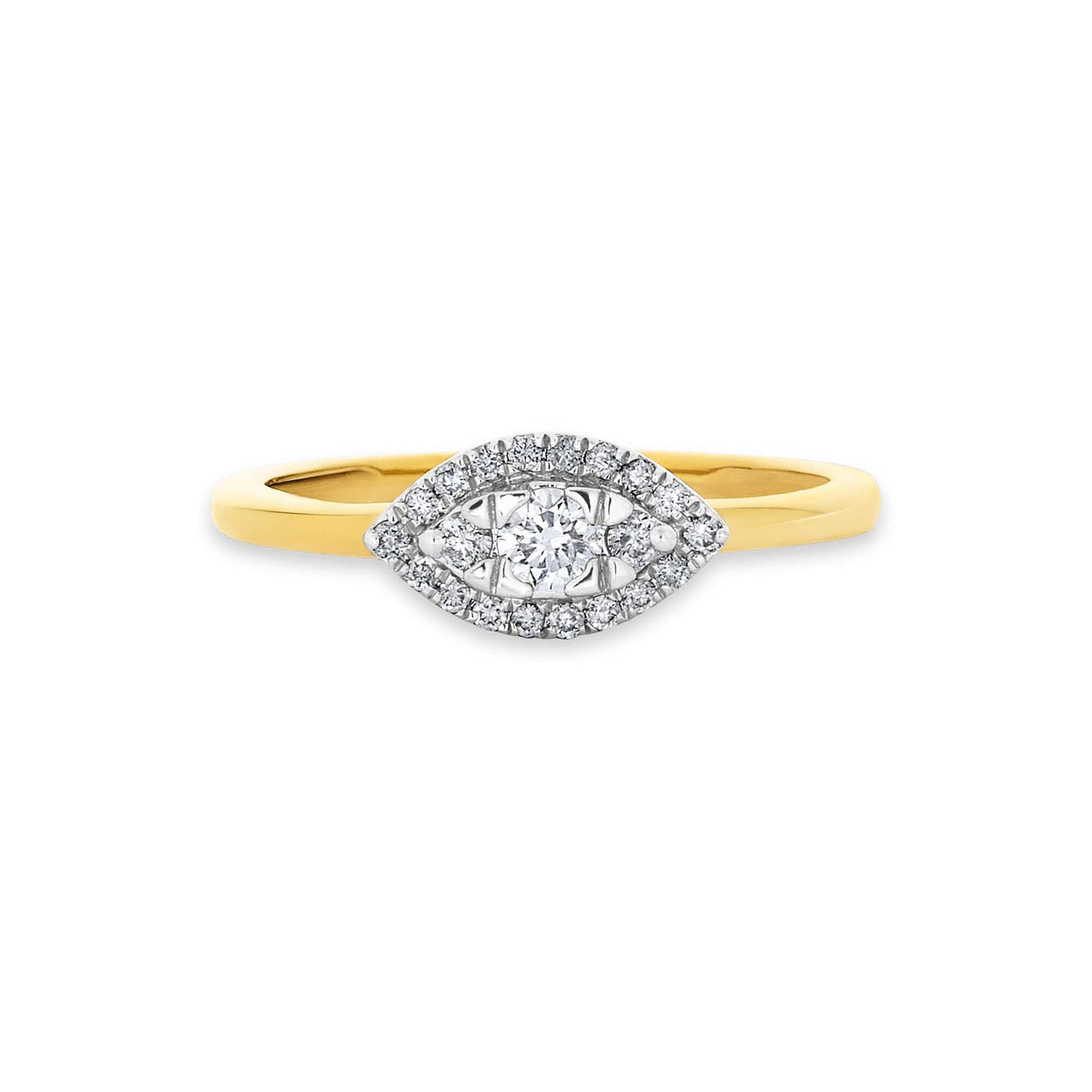 Halo Ring with Diamond Accents