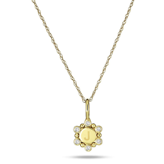 Mini Medallion Pendant with Diamond Orbit Design