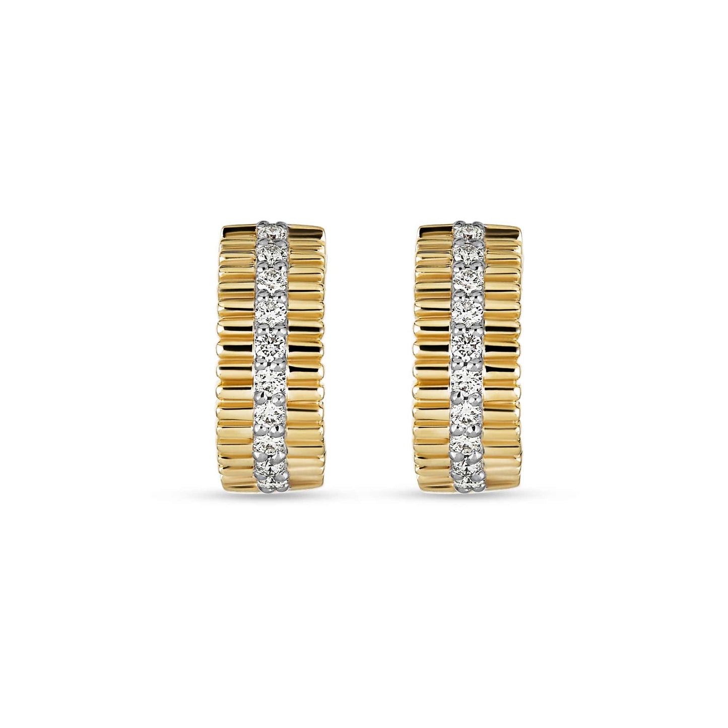 Diamond Huggie Earrings in Pirouette Style