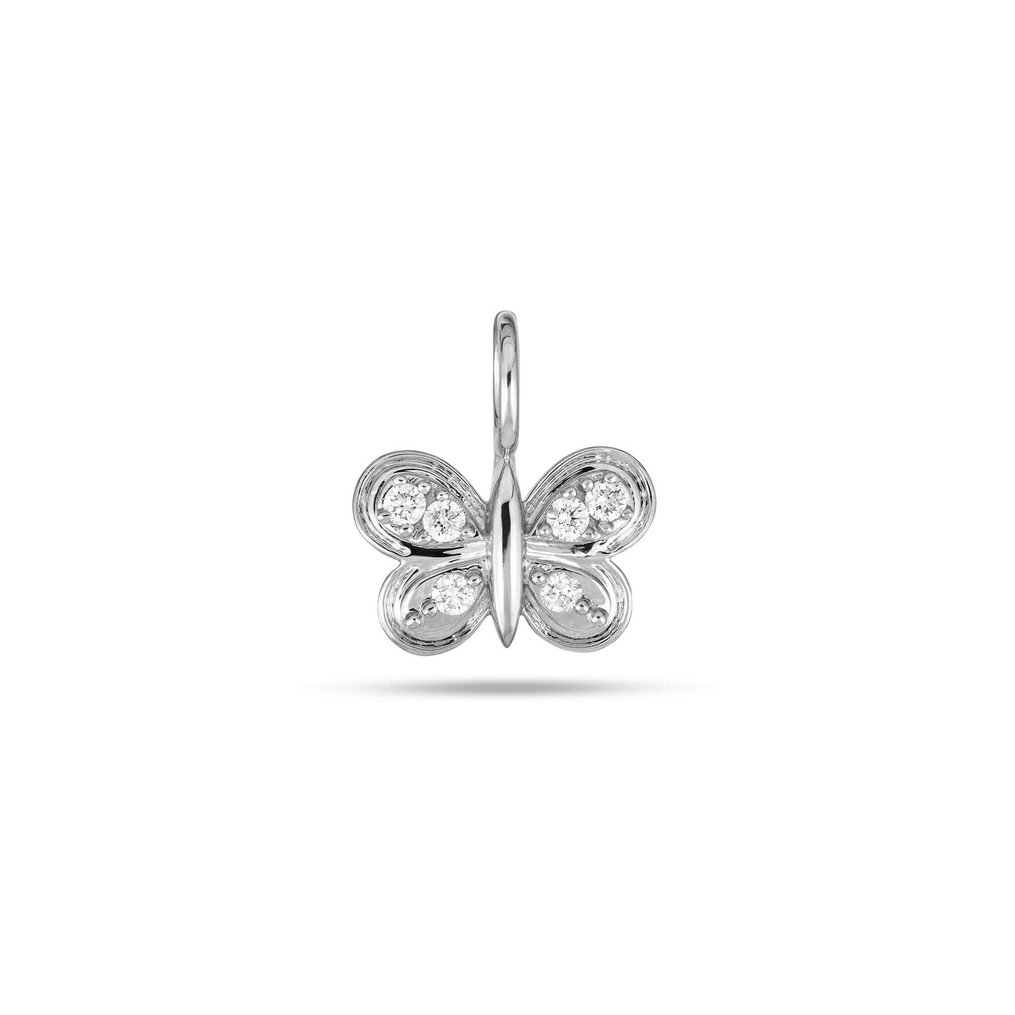 Puff Butterfly Charm with Diamond Accent