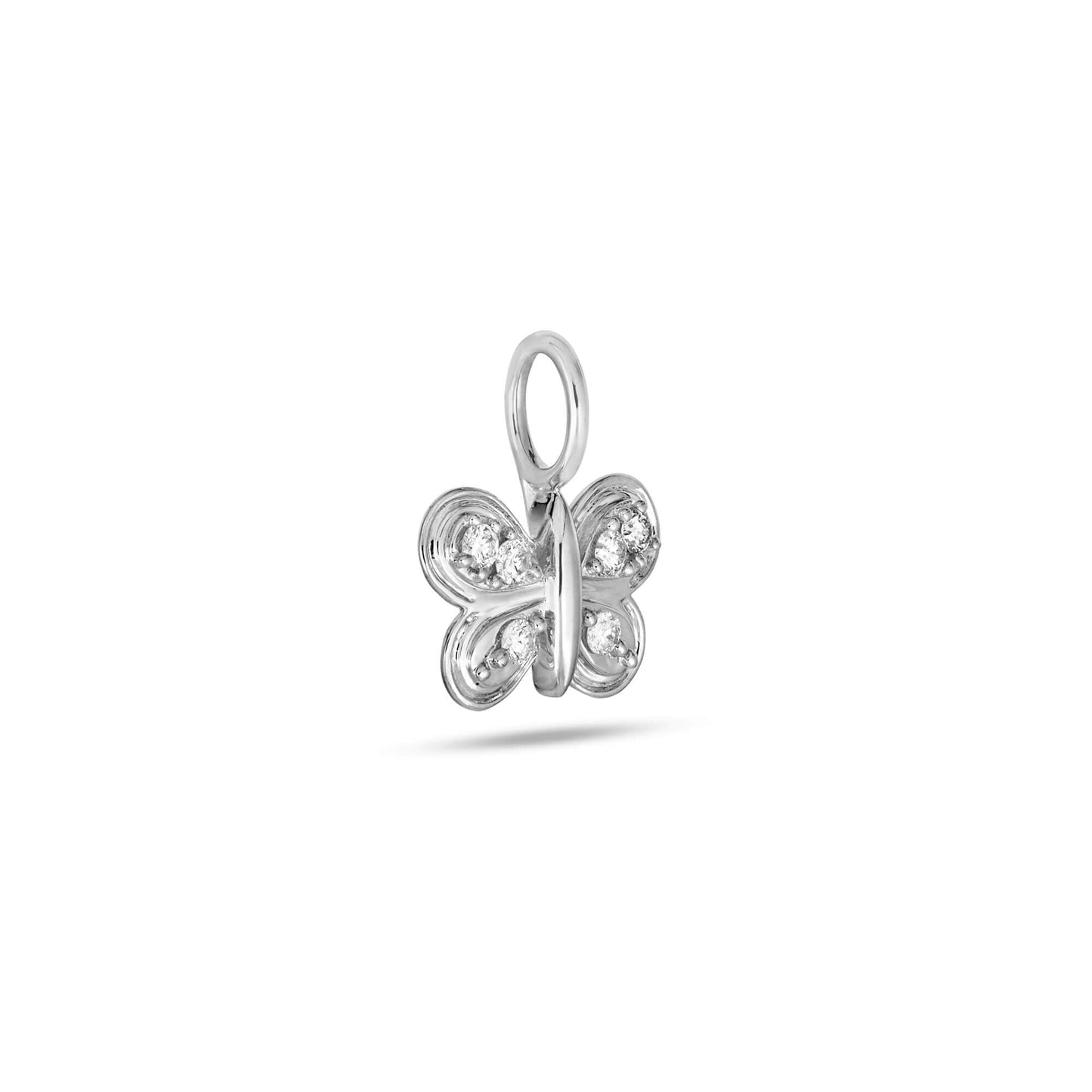 Puff Butterfly Charm with Diamond Accent