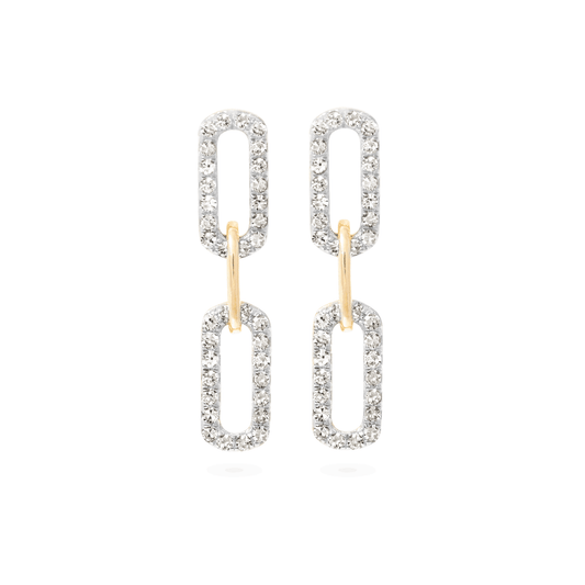 Sparkling Diamond Chain Drop Earrings