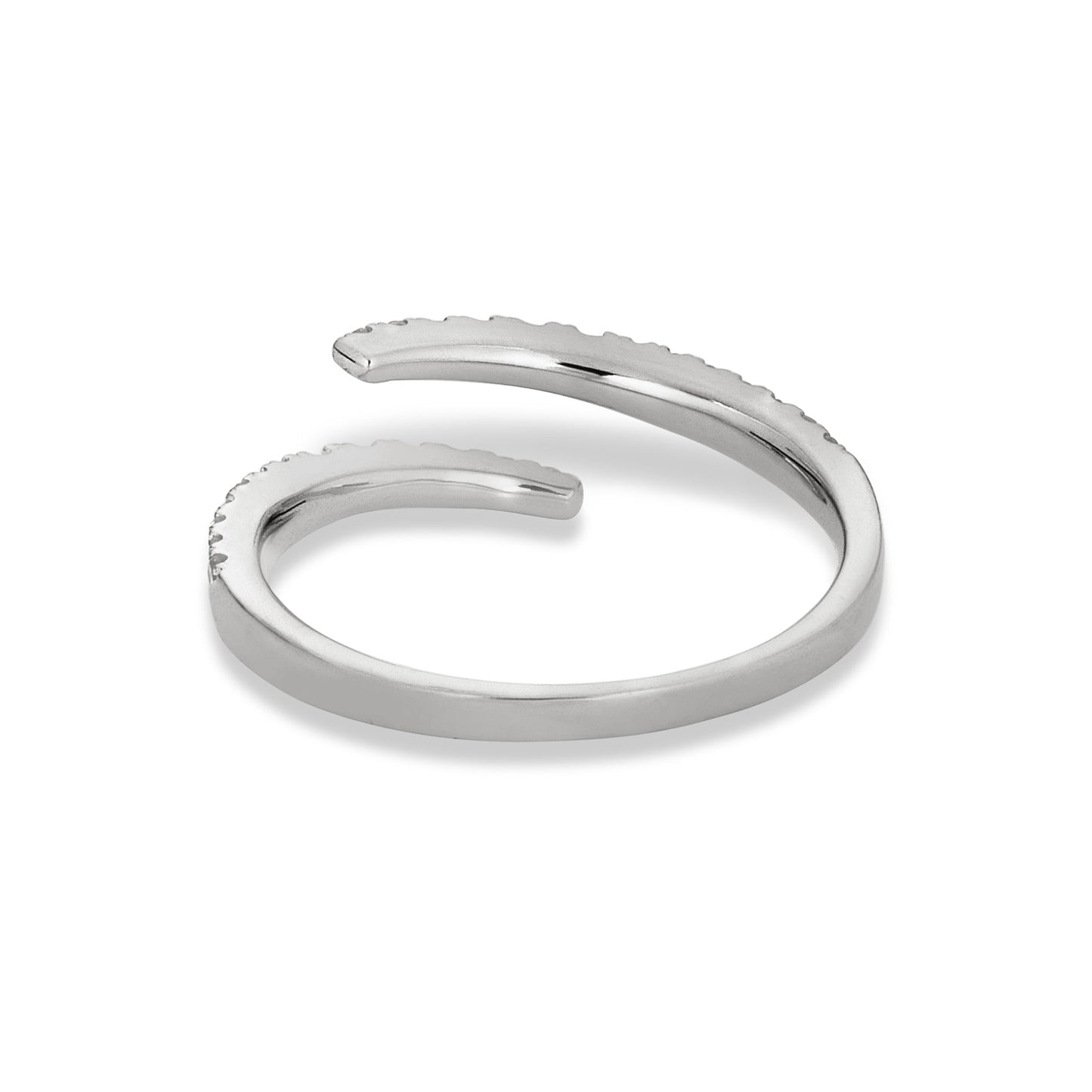 Elegant Diamond Twirl Ring in Silver