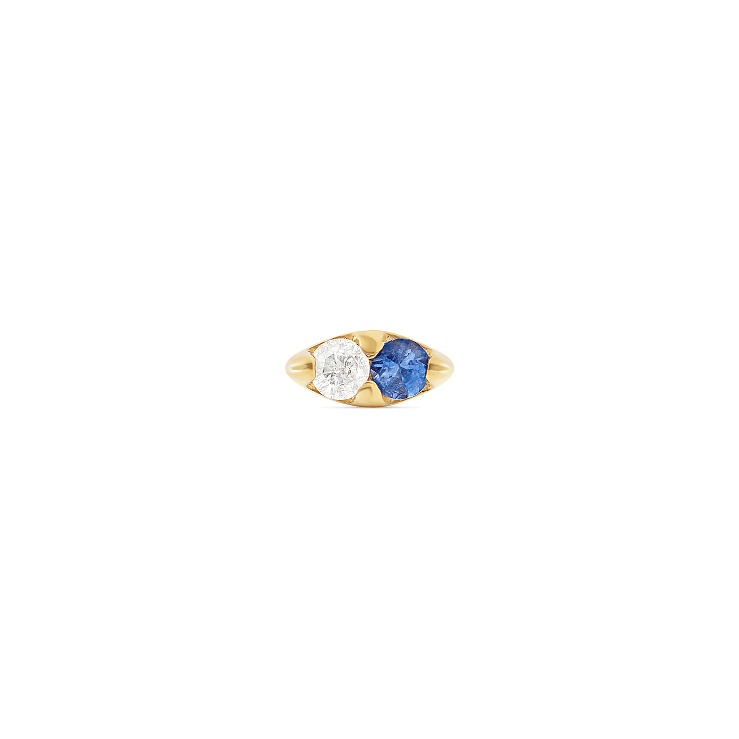 Double Sapphire Stud Earring in Elegant Design