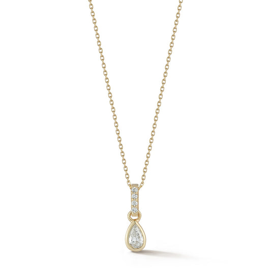 Pear Shaped Diamond Necklace in 14kt Gold