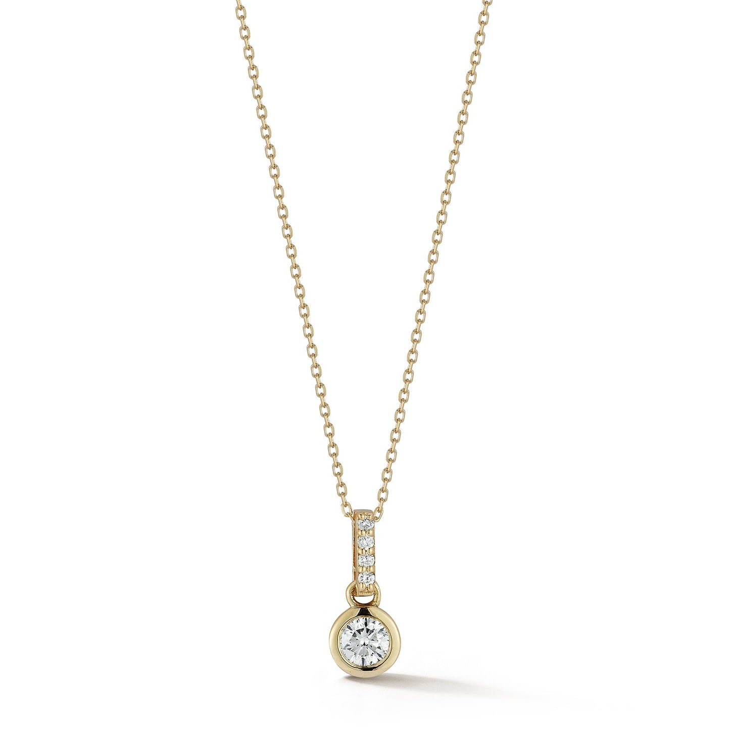 Round Diamond Necklace in 14kt Gold