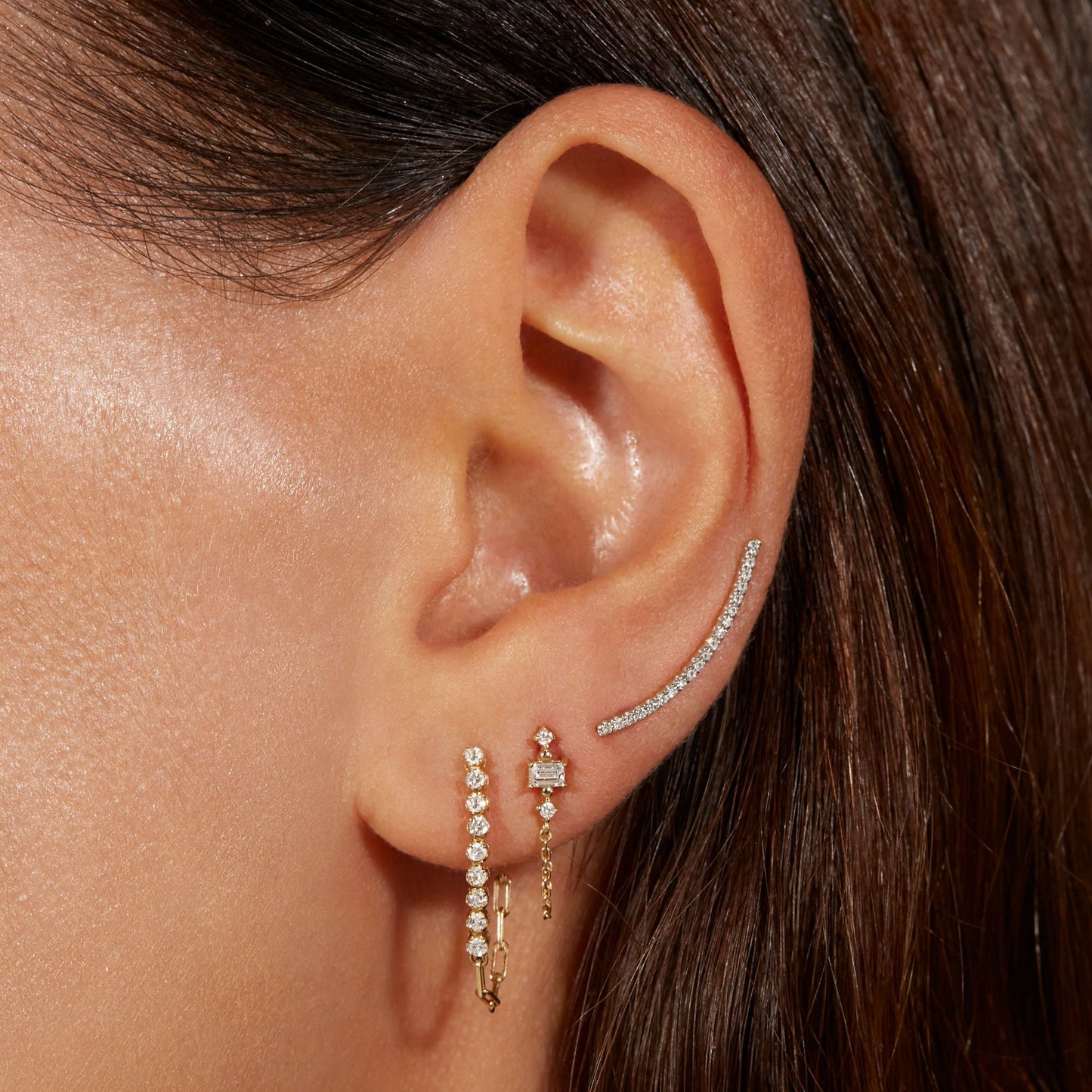 Front to Back Diamond Drop Earrings