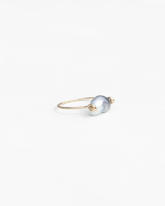 14K Gold Keshi Bean Pearl Ring