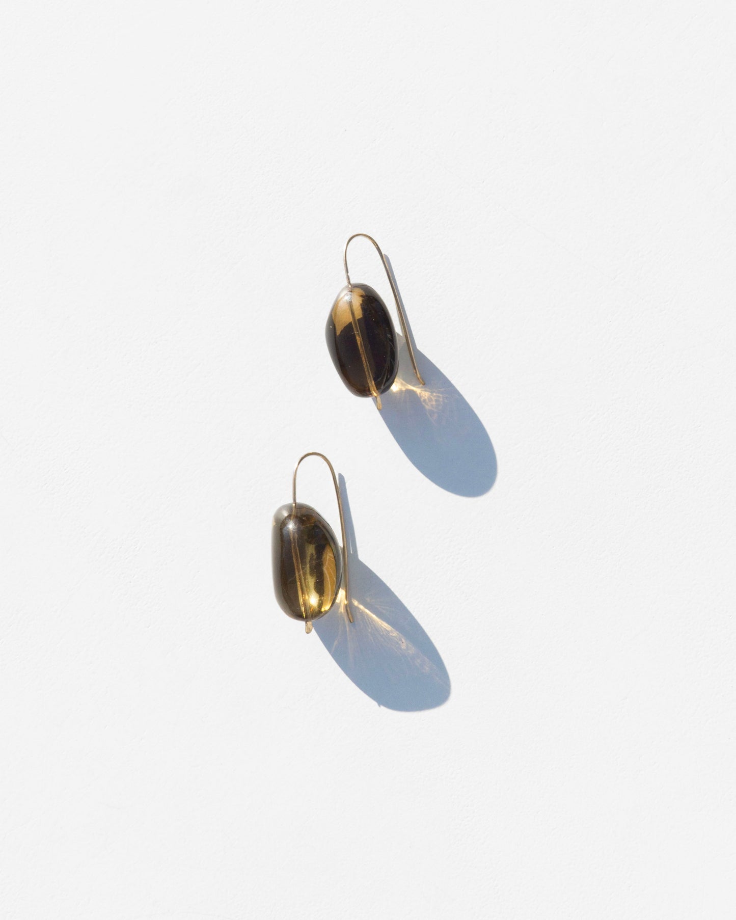 Cognac Quartz Dangle Earrings in Modern Style