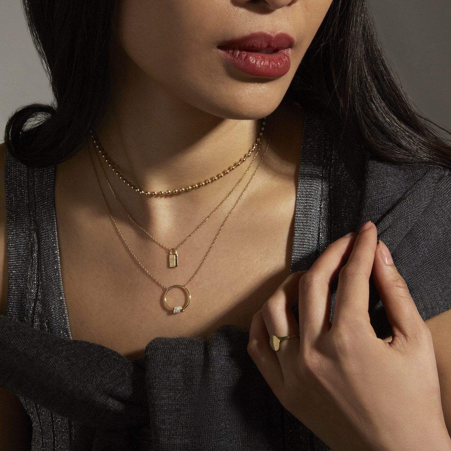 Delicate Lock Necklace in Simple Design