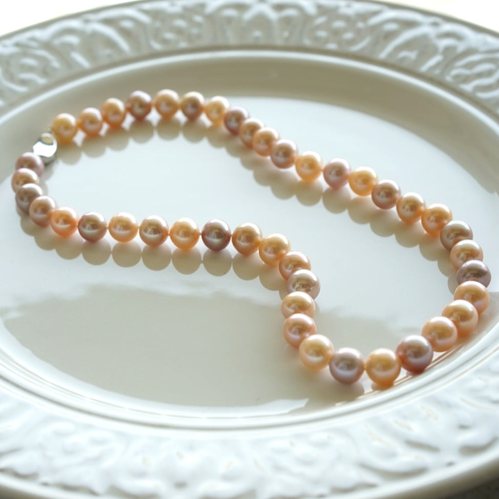 Multicolor Freshwater Pearl Strand Necklace 10-11mm