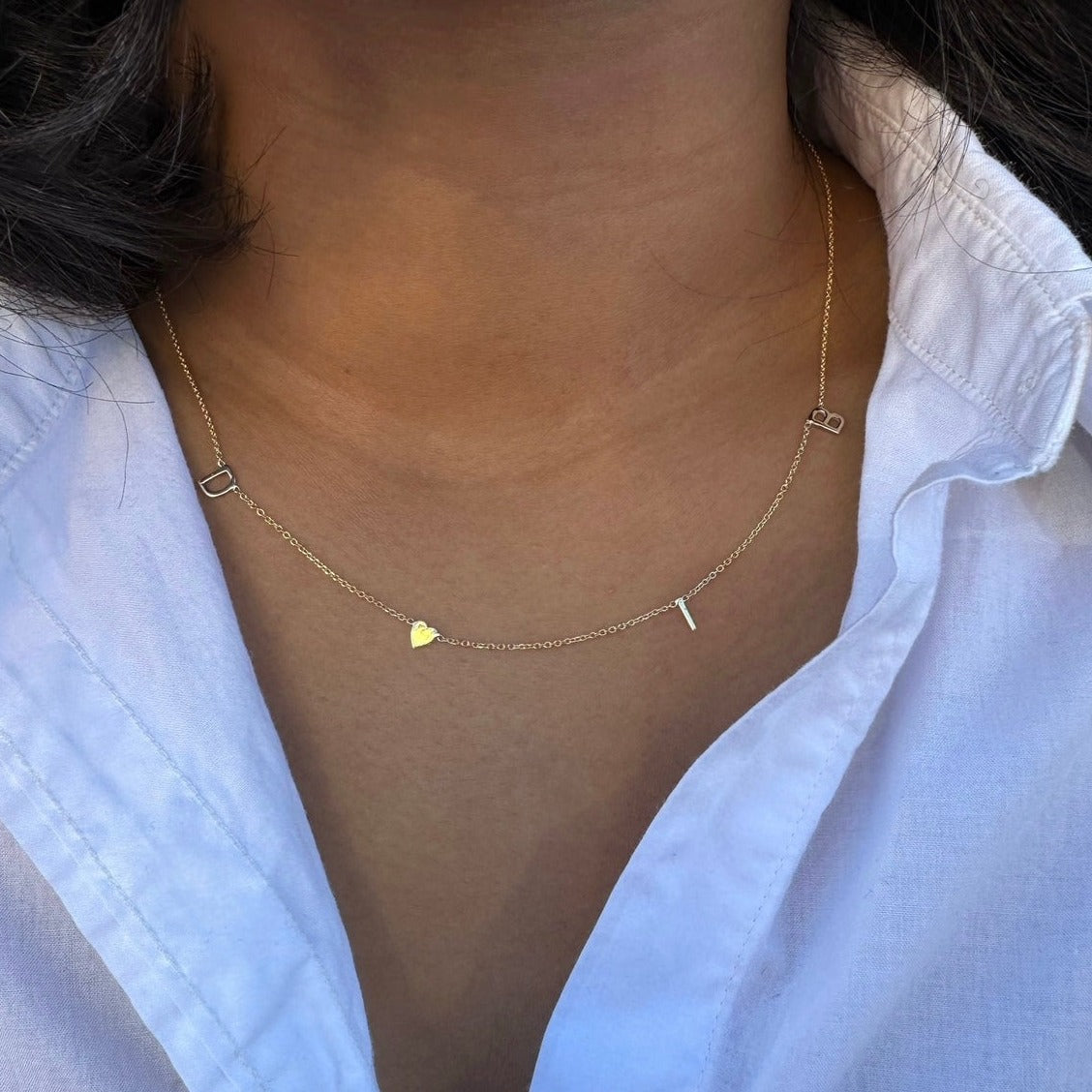 Custom Classic Initials Necklace in 14k Gold