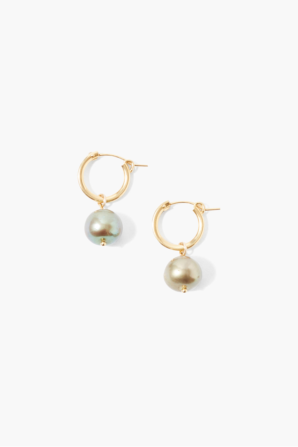 Green Baroque Pearl Hoop Earrings Design