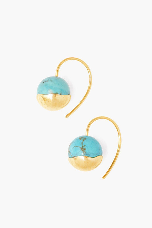 Turquoise Earrings with Gold Dipped Finish