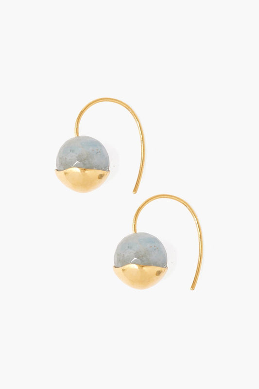 Aquamarine Earrings with Gold Dipped Finish