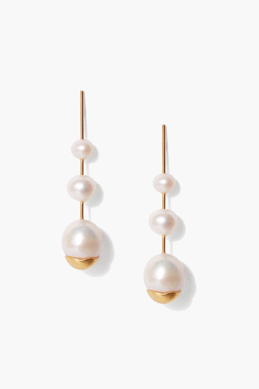 Gold Dipped Pearl Drop Earrings