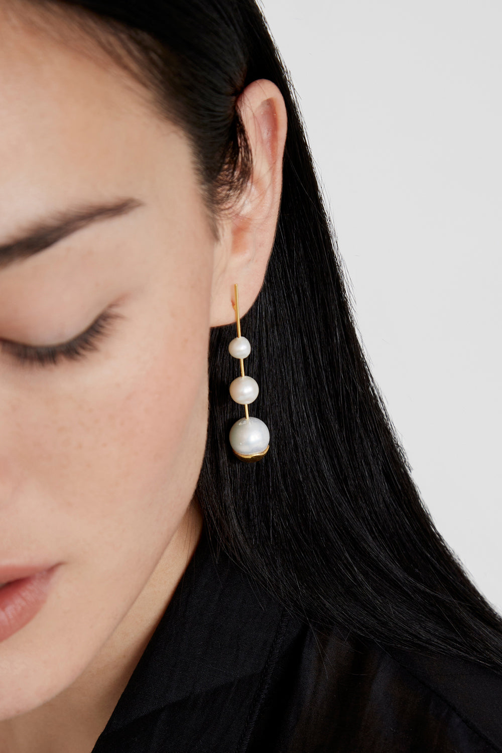 Gold Dipped Pearl Drop Earrings