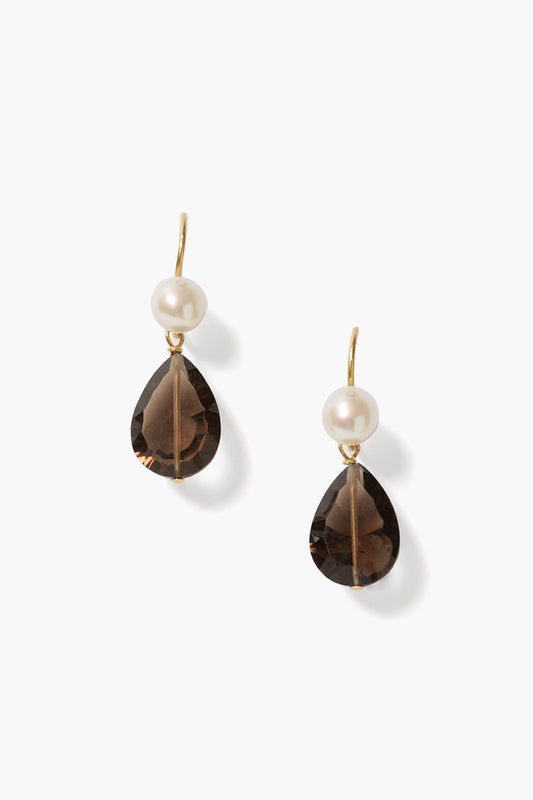 Smoky Quartz and Pearl Earrings Design