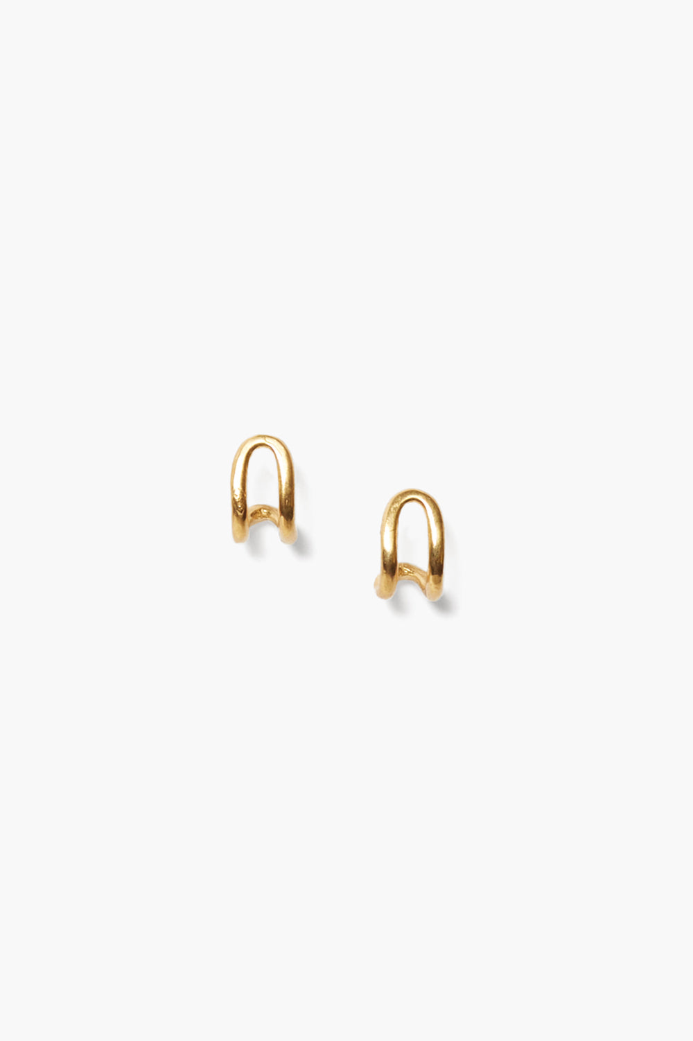 Yellow Gold Arc Huggie Earrings