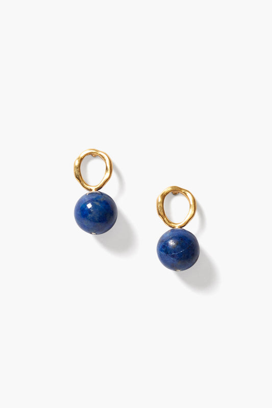 Lapis Globe Stud Earrings for Everyday Wear