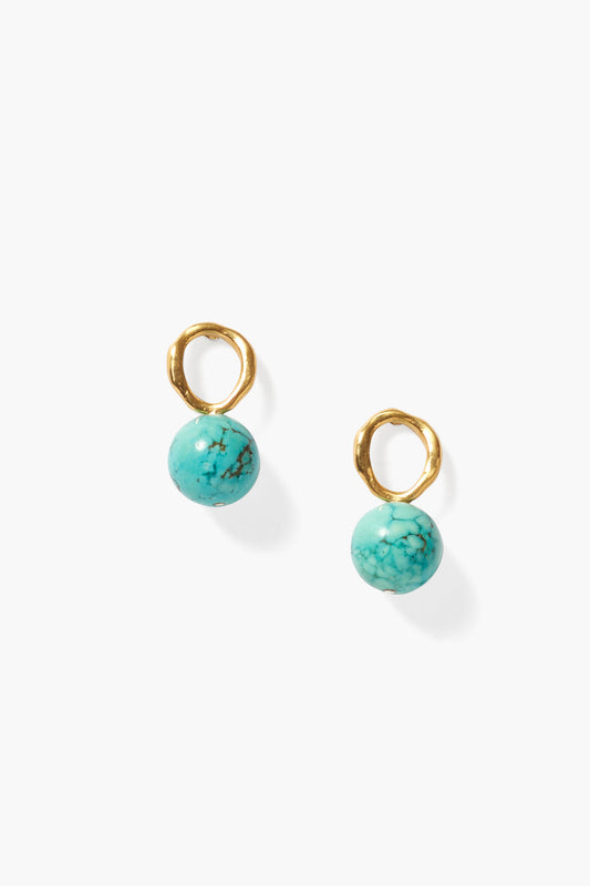 Turquoise Globe Stud Earrings for Everyday Wear