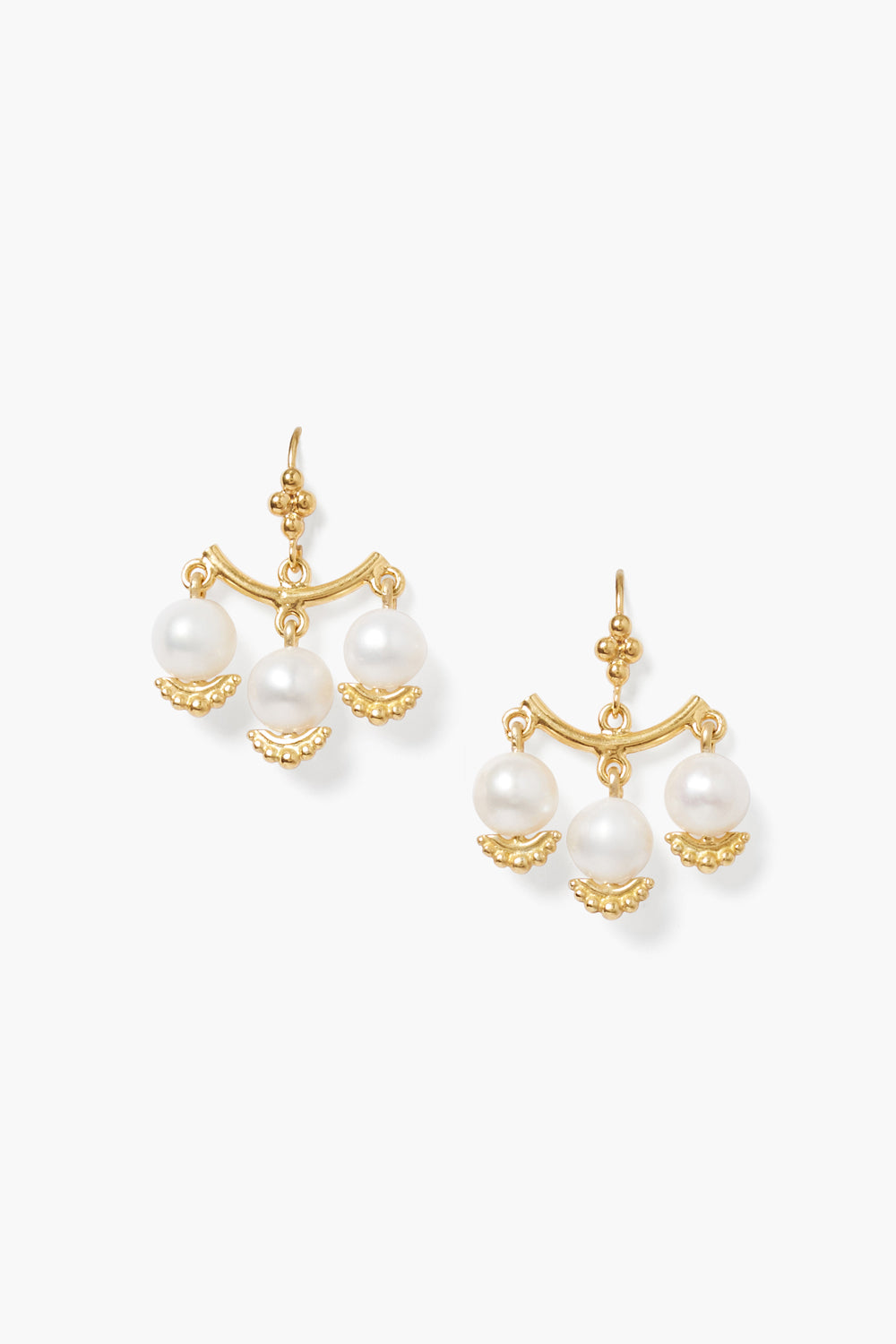 White Pearl Chandelier Earrings Design