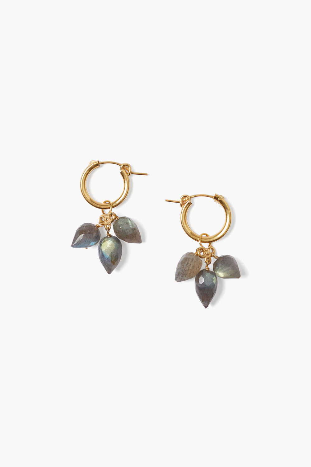 Labradorite Hoop Earrings in Stylish Design