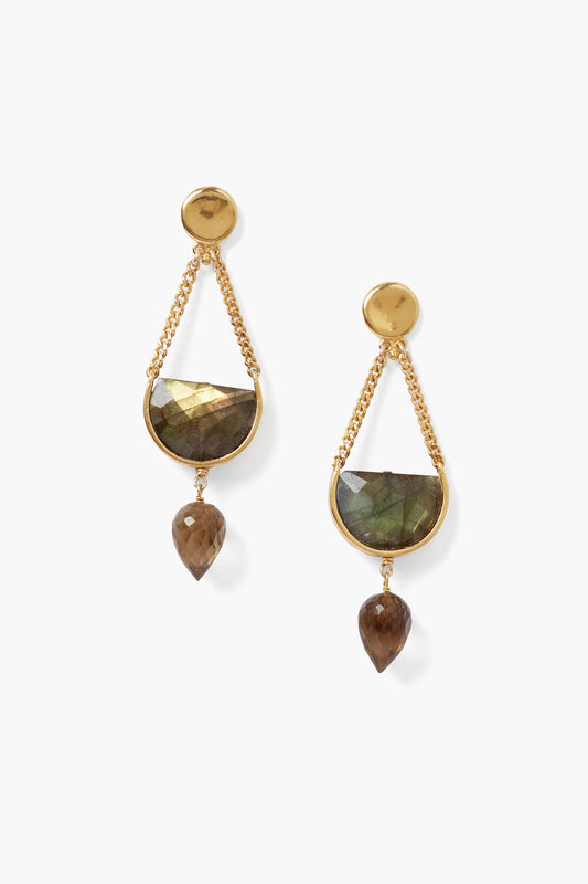 Labradorite Teardrop Earrings in Mixed Style