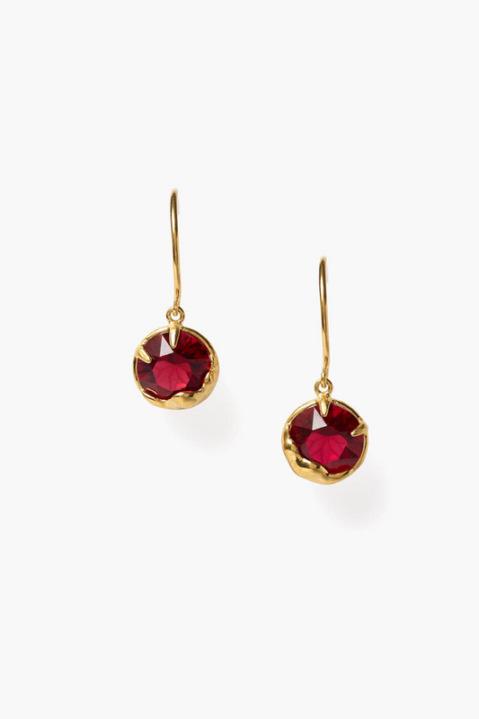 Garnet Crystal Earrings for January Birthstone