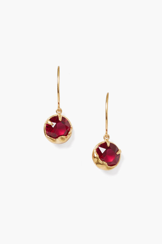 Ruby Crystal Earrings for July Birthstone