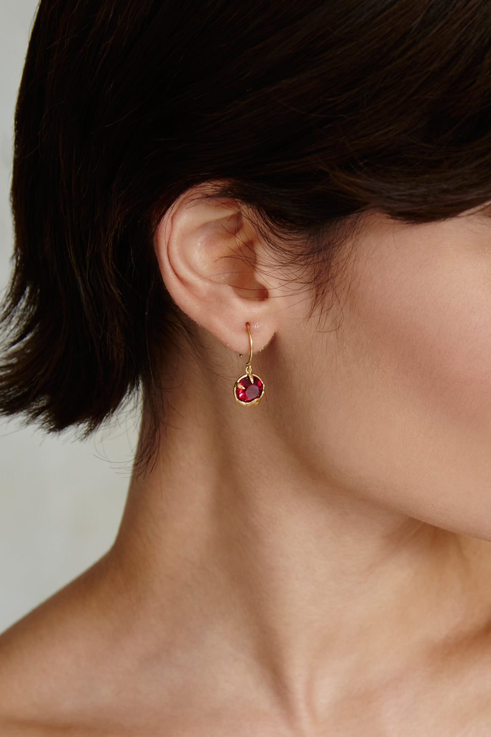 Ruby Crystal Earrings for July Birthstone