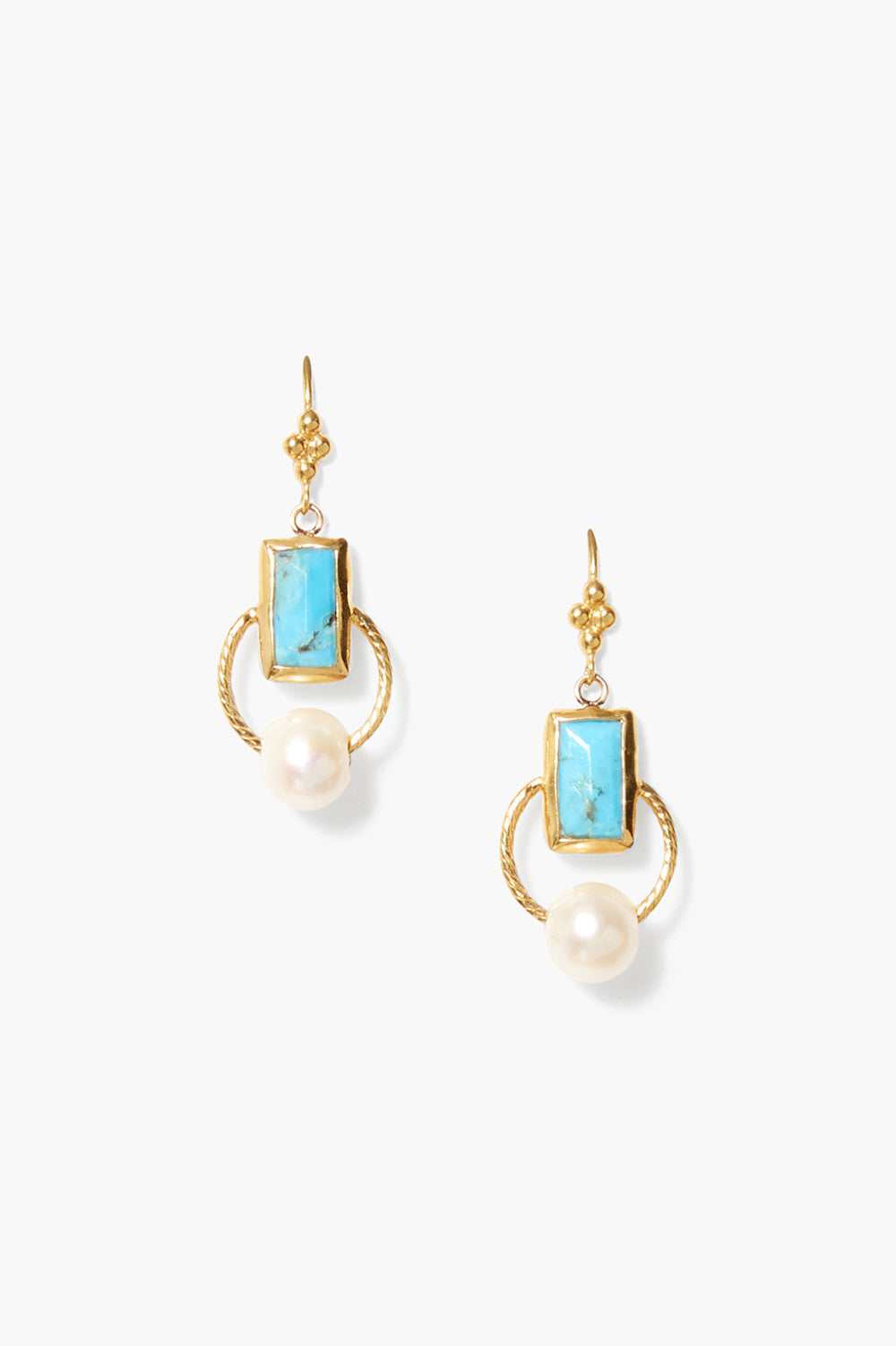 Turquoise Mix Halo Drop Earrings