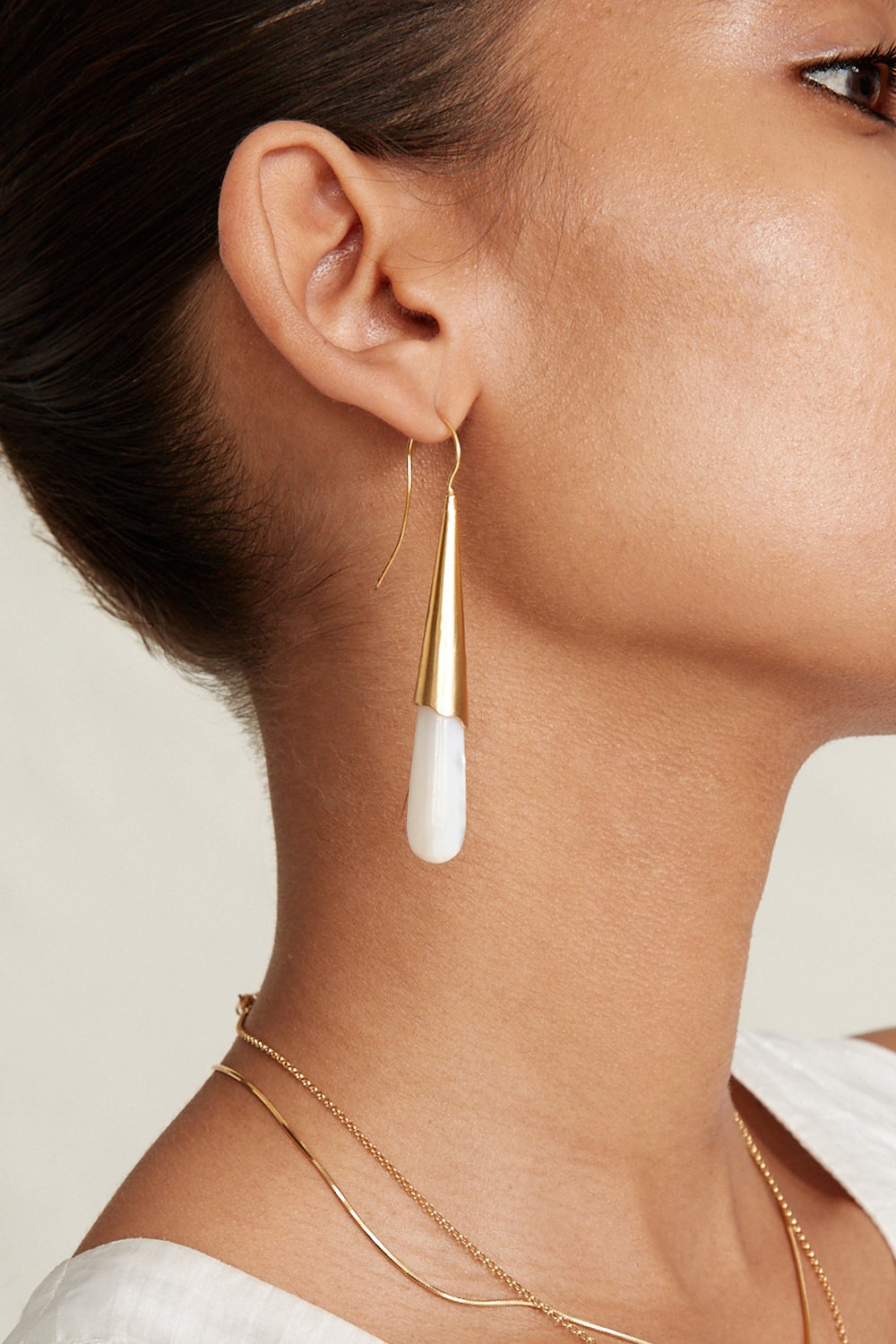 White Mother of Pearl Tide Earrings