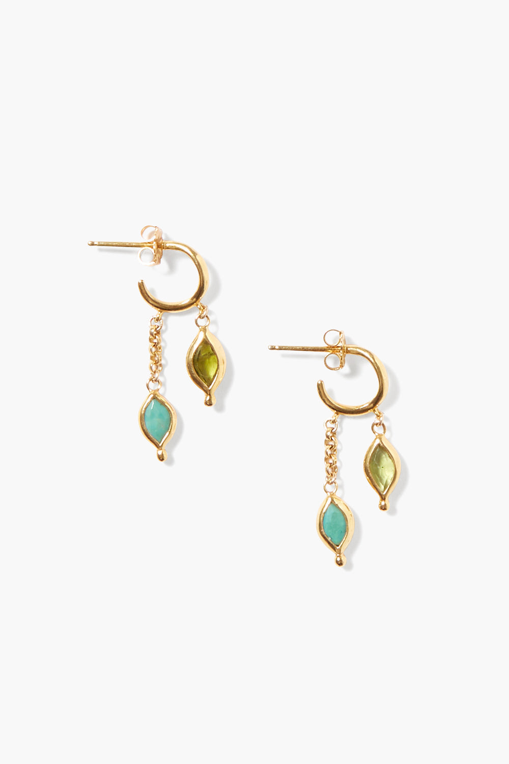 Turquoise Mix Drop Earrings with Elegant Design