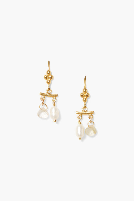 Mini White Pearl Drop Earrings 1