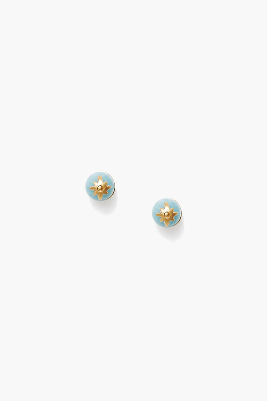 Aqua Stud Earrings in Silver