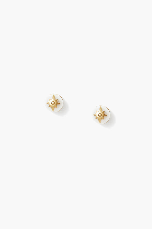 White Pearl Stud Earrings Classic Design